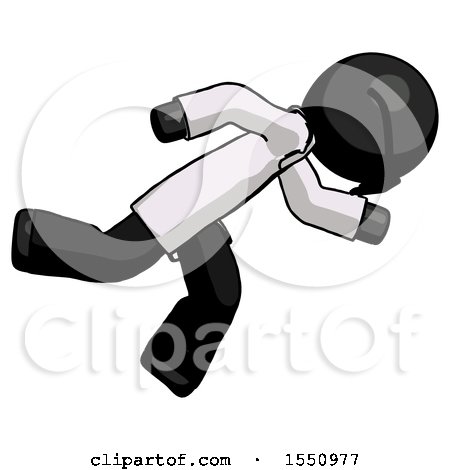 Black Doctor Scientist Man Running While Falling down by Leo Blanchette