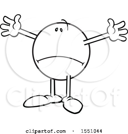 Clipart of a Distraught Moodie Character Gesturing This Big - Royalty Free Vector Illustration by Johnny Sajem