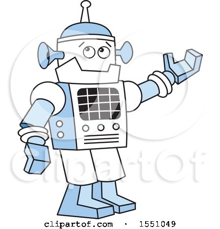 Clipart of a Robot Presenting - Royalty Free Vector Illustration by Johnny Sajem