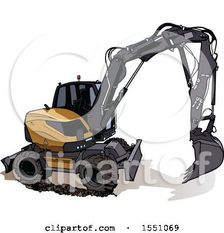 Clipart of an Excavator Machine - Royalty Free Vector Illustration by dero