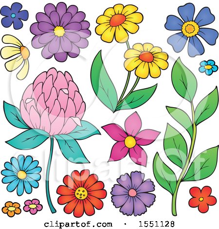 Clipart of Spring Time Flowers - Royalty Free Vector Illustration by visekart