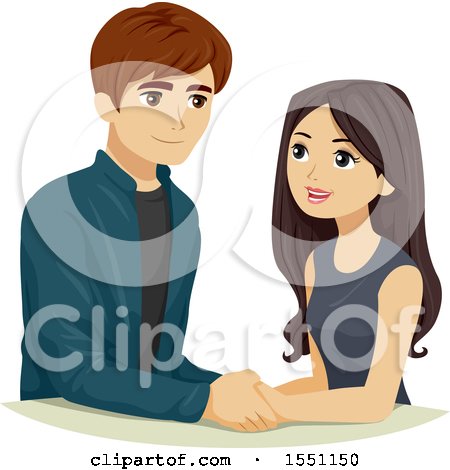 Clipart of a Teenage Couple Planning Their Future - Royalty Free Vector Illustration by BNP Design Studio