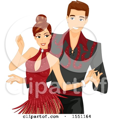 Clipart of a Ballroom Dancer Couple - Royalty Free Vector Illustration by BNP Design Studio