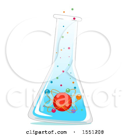 Clipart of a Science Flask with an Atom Inside - Royalty Free Vector Illustration by BNP Design Studio