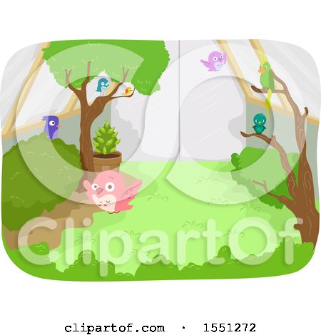 Clipart of a Garden Aviary - Royalty Free Vector Illustration by BNP Design Studio