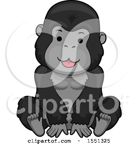 Clipart of a Cute Gorilla - Royalty Free Vector Illustration by BNP Design Studio