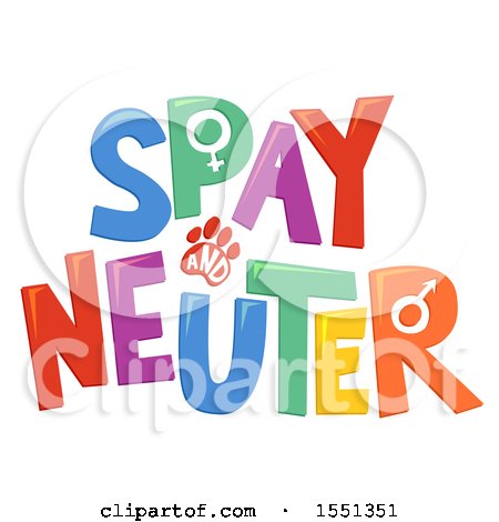 Clipart of a Colorful Spay and Neuter Design - Royalty Free Vector Illustration by BNP Design Studio