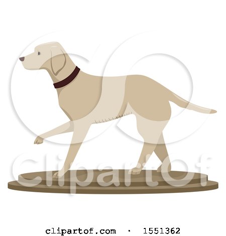 Clipart of a Taxidermy Dog Statue - Royalty Free Vector Illustration by BNP Design Studio