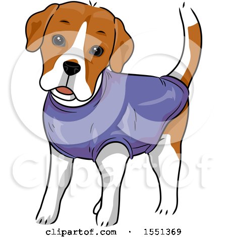 Clipart of a Dog Wearing a Medical Shirt - Royalty Free Vector Illustration by BNP Design Studio