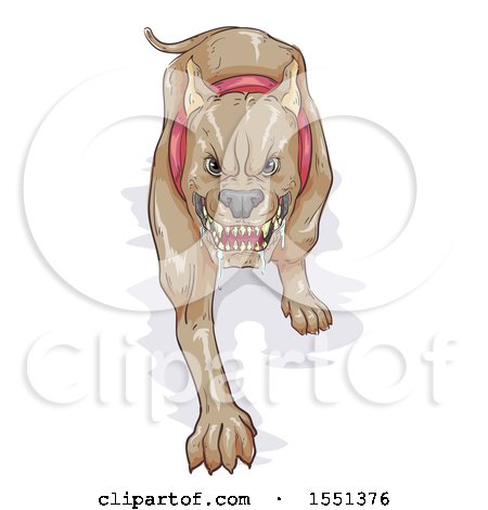 Clipart of a Scary Aggressive Dog Salivating and Ready to Attack - Royalty Free Vector Illustration by BNP Design Studio