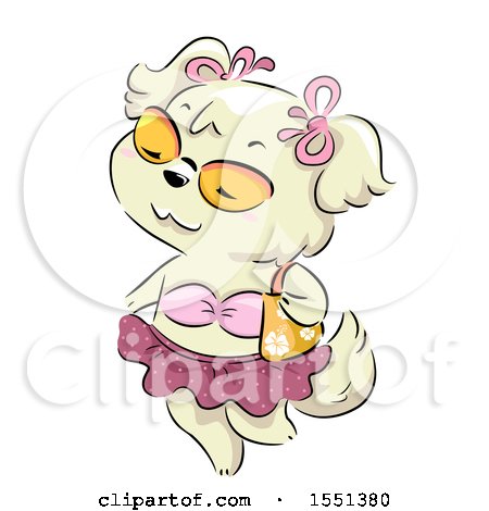 Clipart of a Female Dog in a Bikini - Royalty Free Vector Illustration by BNP Design Studio