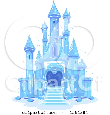 Clipart of a Blue Ice Castle - Royalty Free Vector Illustration by BNP Design Studio
