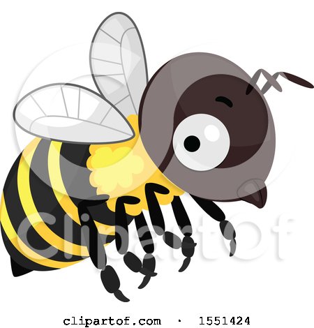 Clipart of a Flying Bee - Royalty Free Vector Illustration by BNP Design Studio