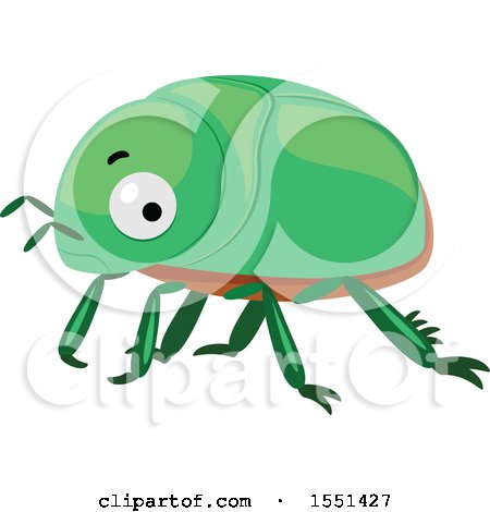 Clipart of a Green Beetle - Royalty Free Vector Illustration by BNP Design Studio