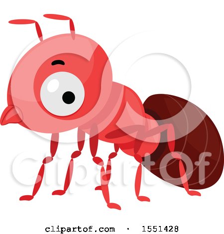 Clipart of a Red Ant - Royalty Free Vector Illustration by BNP Design Studio