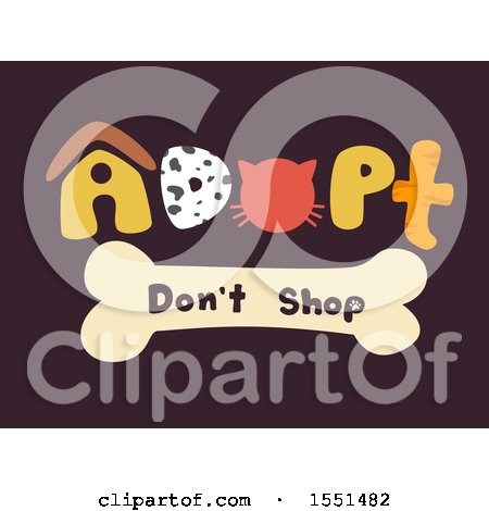 Clipart of a Dont Shop Adopt a Pet Design - Royalty Free Vector Illustration by BNP Design Studio