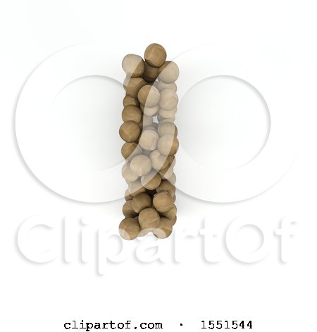 Clipart of a 3d Wood Sphere Capital Letter I on a White Background - Royalty Free Illustration by KJ Pargeter