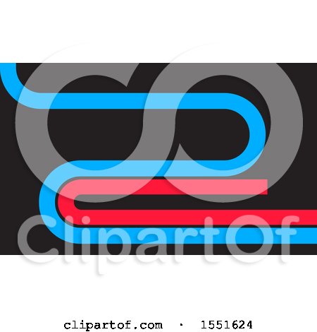 Clipart of a Background with Red and Blue Curves on Black - Royalty Free Vector Illustration by KJ Pargeter