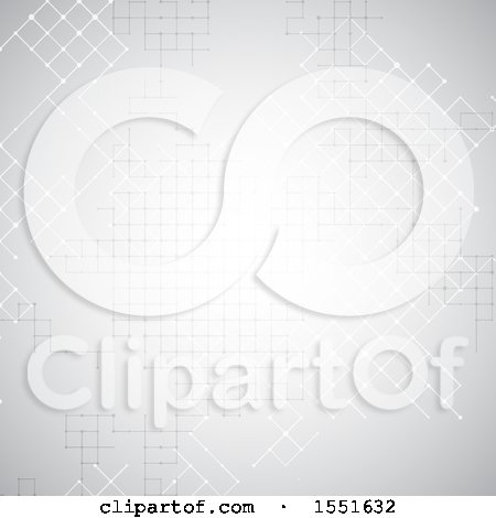 Clipart of a Grayscale Connections Background - Royalty Free Vector Illustration by KJ Pargeter
