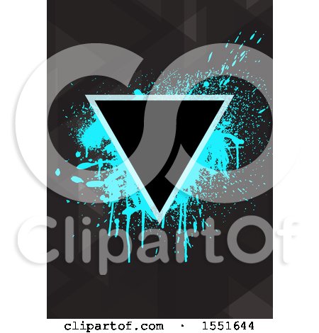 Clipart of a Triangular Frame with Grunge on a Geometric Background - Royalty Free Vector Illustration by KJ Pargeter
