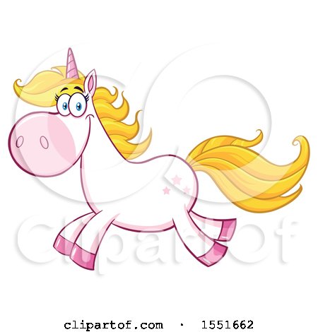 Clipart of a Running Unicorn - Royalty Free Vector Illustration by Hit Toon