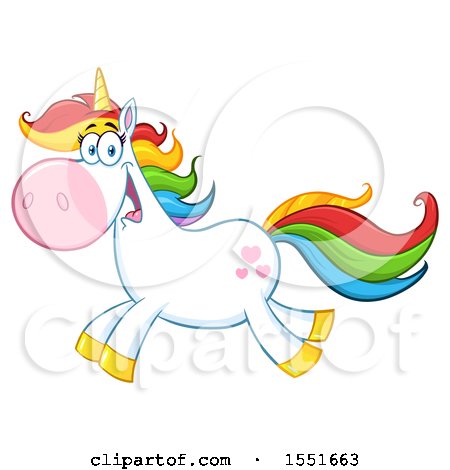 Clipart of a Rainbow Haired Unicorn - Royalty Free Vector Illustration by Hit Toon