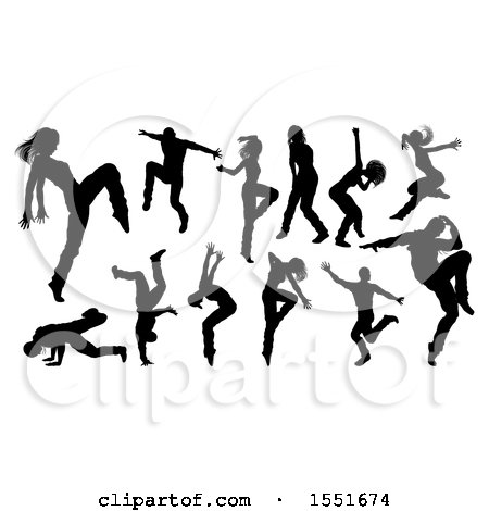 Clipart of Silhouetted Dancers - Royalty Free Vector Illustration by AtStockIllustration