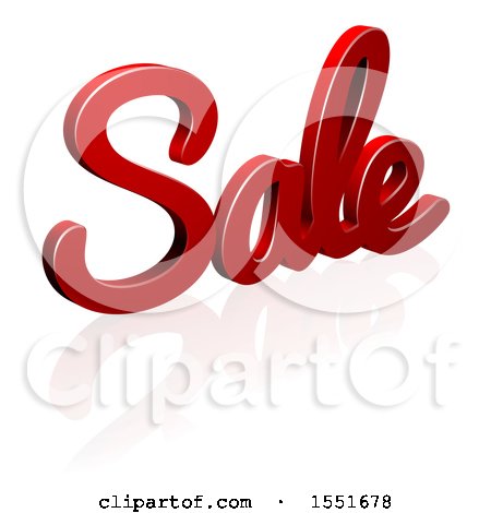 Clipart of a 3d Red Sale Text Design with a Reflection - Royalty Free Vector Illustration by AtStockIllustration
