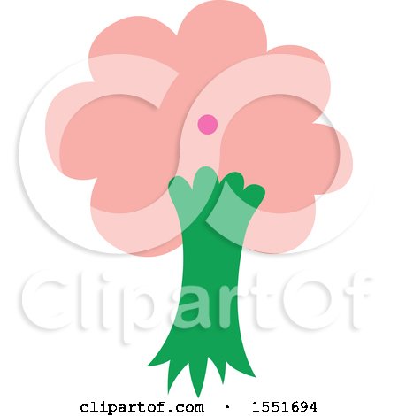 Clipart of a Pink Tree - Royalty Free Vector Illustration by Cherie Reve