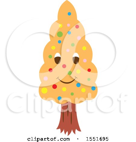 Clipart of a Happy Orange Tree Character - Royalty Free Vector Illustration by Cherie Reve