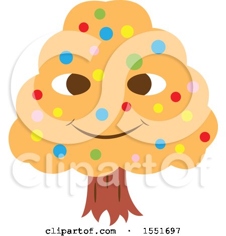 Clipart of a Happy Orange Tree Character - Royalty Free Vector Illustration by Cherie Reve