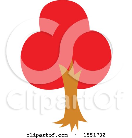 Clipart of a Red Tree - Royalty Free Vector Illustration by Cherie Reve