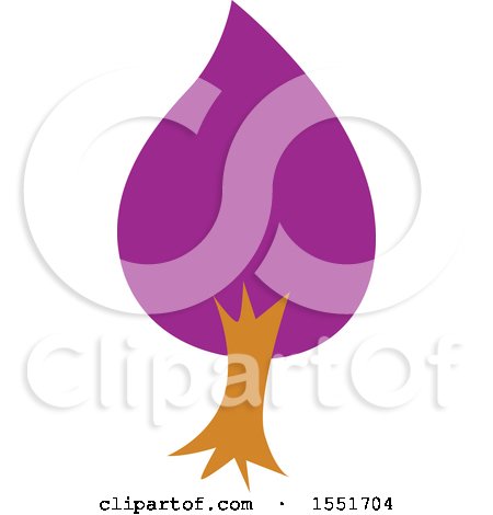 Clipart of a Purple Tree - Royalty Free Vector Illustration by Cherie Reve