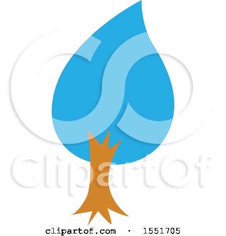 Clipart of a Blue Tree - Royalty Free Vector Illustration by Cherie Reve
