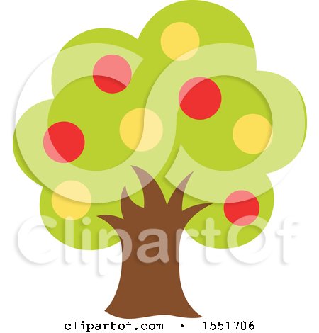 Clipart of a Fruit Tree - Royalty Free Vector Illustration by Cherie Reve