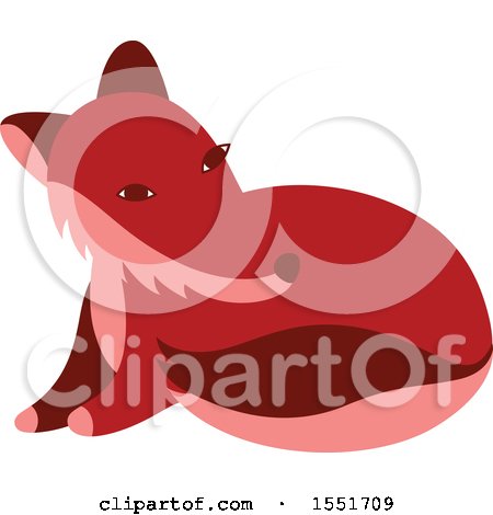 Clipart of a Red Fox - Royalty Free Vector Illustration by Cherie Reve