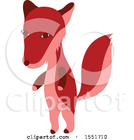 Clipart of a Red Fox - Royalty Free Vector Illustration by Cherie Reve