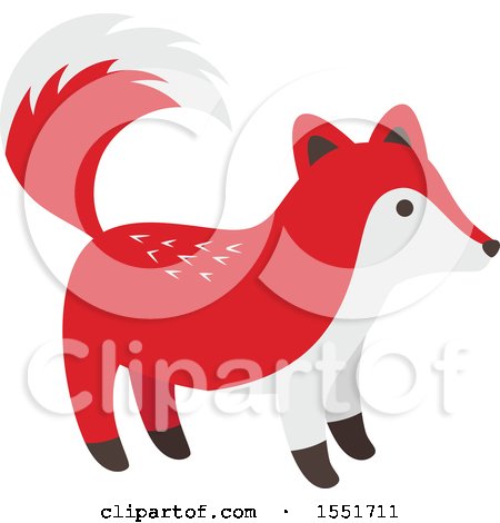 Clipart of a Cute Fox - Royalty Free Vector Illustration by Cherie Reve