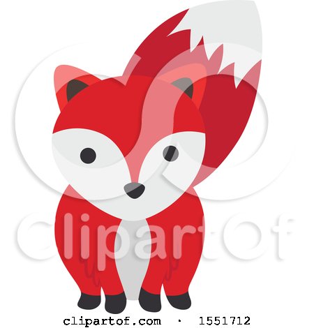 Clipart of a Cute Fox - Royalty Free Vector Illustration by Cherie Reve