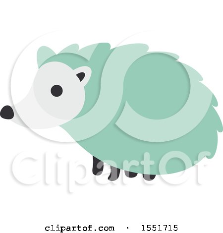 Clipart of a Cute Green Hedgehog - Royalty Free Vector Illustration by Cherie Reve