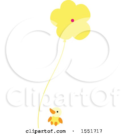 Clipart of a Baby Bird and Yellow Flower - Royalty Free Vector Illustration by Cherie Reve