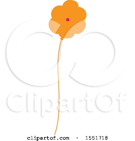 Clipart of a Tall Orange Flower - Royalty Free Vector Illustration by Cherie Reve