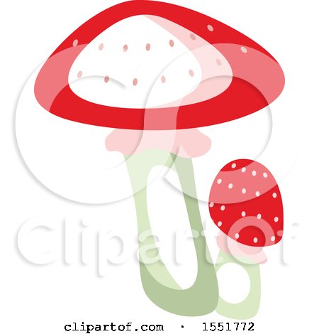 Clipart of Red Mushrooms - Royalty Free Vector Illustration by Cherie Reve