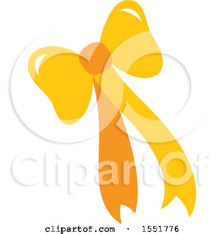 Clipart of an Orange Bow and Ribbons - Royalty Free Vector Illustration by Cherie Reve
