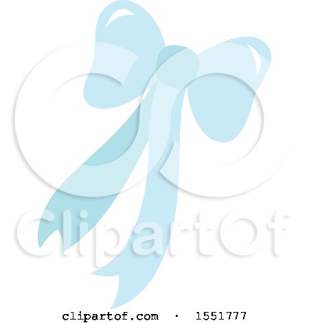 Clipart of a Blue Bow and Ribbons - Royalty Free Vector Illustration by Cherie Reve