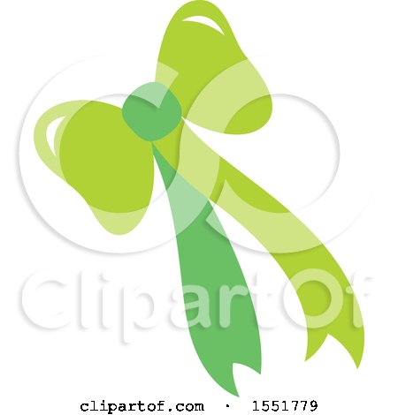 Clipart of a Green Bow and Ribbons - Royalty Free Vector Illustration by Cherie Reve