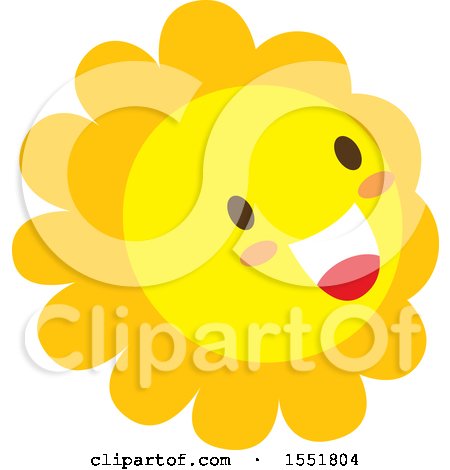 Clipart of a Happy Sun or Flower - Royalty Free Vector Illustration by Cherie Reve