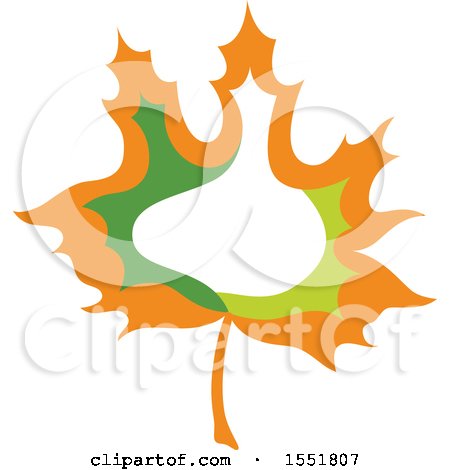 Clipart of an Autumn Maple Leaf - Royalty Free Vector Illustration by Cherie Reve