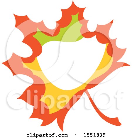 Clipart of an Autumn Maple Leaf - Royalty Free Vector Illustration by Cherie Reve