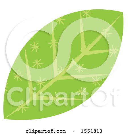 Clipart of a Green Leaf - Royalty Free Vector Illustration by Cherie Reve